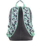 Eastsport Travel College Laptop Lunch Backpack Bookbag, Reusable Insulated Food Snack Cooler Lunchbox Set, for Work, Outdoor, Turquoise Diamonds Geometric Pastel Print