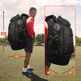 Fitdom Heavy Duty XL Soccer Mesh Equipment Ball Bag w/Adjustable Backpack Shoulder Strap Design for Coach. 2 Different Size Front Pockets for Sporting Accessories. Best for All Outdoor & Water Gears