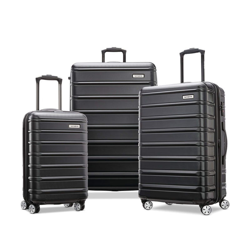 Samsonite Omni 2 Hardside Expandable Luggage with Spinner Wheels, 3-Piece Set (19/24/28), Midnight Black