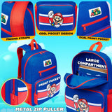 Super Mario Backpack for Kids Lightweight School Bag with Compartments Book Bag Daypack for PE Sports Gamer School Supplies Gifts for Kids