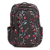 Vera Bradley Women's, Cotton Large Travel Backpack Travel Bag, Perennials Noir Dot, One Size