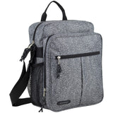 Eastsport Crossbody Work Bag Travel Messenger Purse Shoulder Handbag For Women, Gray Static Dot/Black