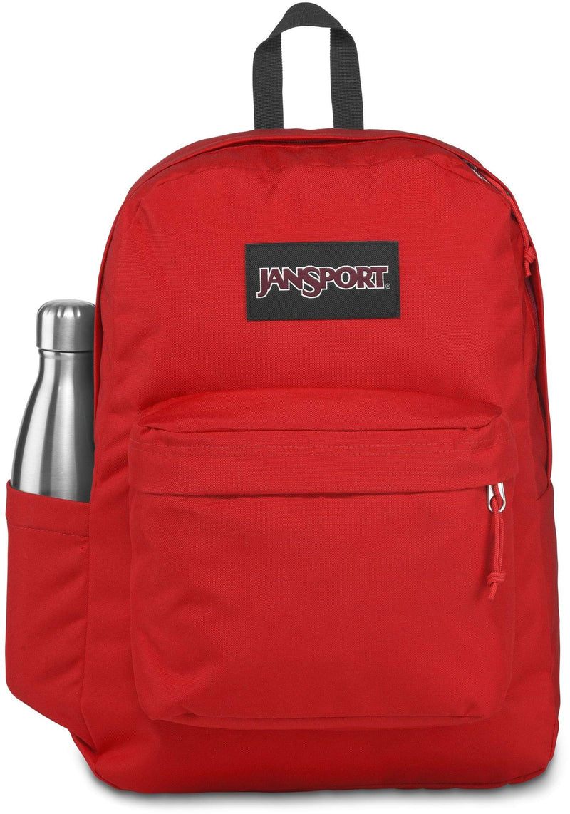 JanSport SuperBreak Plus Backpack with Padded 15-inch Laptop Sleeve and Integrated Bottle Pocket - Spacious and Durable Daypack for Work and Travel - Red Tape