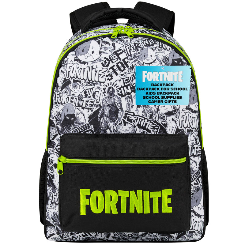 Fortnite Backpack for Kids Teens School Bookbag Travel Bag Rucksack for Vacation Sports Gifts for Kids (Black AOP)