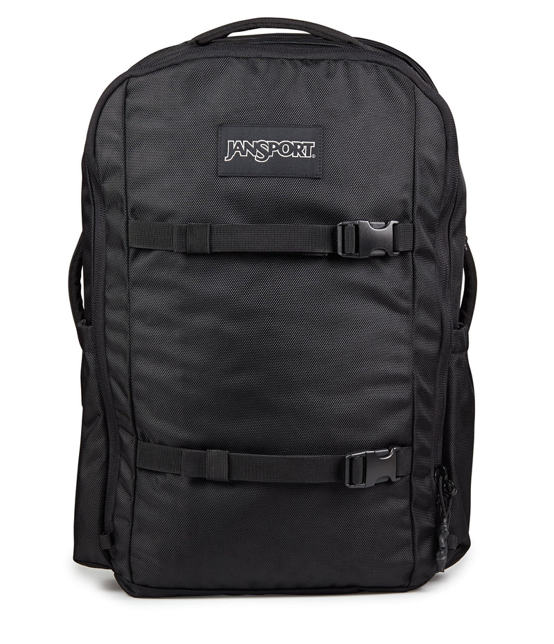 JanSport Venture Pack – Travel Pack With Large Main Compartment with Compression Straps, Dual Water Bottle Pockets, Padded Hip Belt & Luggage Trolley Pass-Through, Black