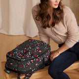 Vera Bradley Women's, Cotton Large Travel Backpack Travel Bag, Perennials Noir Dot, One Size