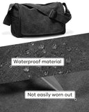 VENATIN Vintage Canvas Messenger Bag for Men & Women, Large Crossbody Shoulder Bag Leisure Shoulder Sling Bags Handbag for Travel, Business Bookbag Fits 15.6 inch Laptop, Black