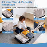 Lavoker 20" Ride-On Luggage with Child Seat, Hardside Carry-On Suitcase with 360° Silent Spinner Wheels, TSA Lock, & Dual Telescoping Handles for Kids & Adults & Busy Moms
