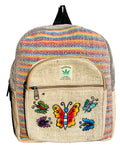 Gurkha Handmade Unique design Himalayan Hemp Cotton Backpack 13 IN Medium Hippie, Festival, Hiking & Tablet Laptop Backpack Bag - Handmade In Mt. Everest Country Nepal