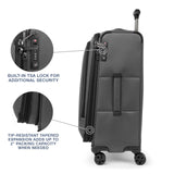 Travelpro Crew Classic Lightweight Softside Expandable Checked Luggage, 8 Wheel Spinner Suitcase, TSA Lock, Men and Women, Checked Medium 25-Inch, Titanium Grey