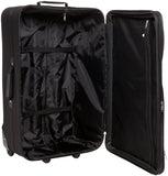 Rockland Journey Softside Upright Luggage Set,Expandable, Lightweight, Black, 4-Piece (14/19/24/28)