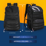 TRAILKICKER Basketball Bag Backpack with Ball Holder Multi-Sport Backpack for Soccer Volleyball Football Baseball Helmet (TK2-Black, Large)