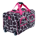 Rockland unisex-adult Rolling Duffel Bag, Pink Giraffe, 22-Inch