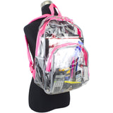 Eastsport Clear PVC Backpack Clear Bag for Concerts, Sports Events Festivals, College, Work, Pink