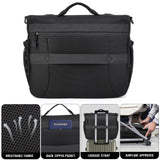 MOZETO Mens Messenger Bag, Tactical Inspired 15.6 Inch Laptop Briefcases Computer Satchel Office Work Bag for Men YKK-Zippers, Black