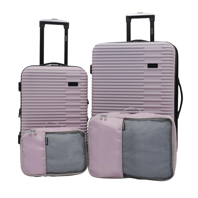 kensie Women's Hillsboro Luggage & Travel Bags Set, Burnished Lilac, 4 Piece Set