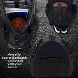 Athletico Basketball Bag - Large Basketball Backpack for Men & Women - Volleyball & Soccer (Black)