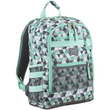 Eastsport Travel College Laptop Lunch Backpack Bookbag, Reusable Insulated Food Snack Cooler Lunchbox Set, for Work, Outdoor, Turquoise Diamonds Geometric Pastel Print