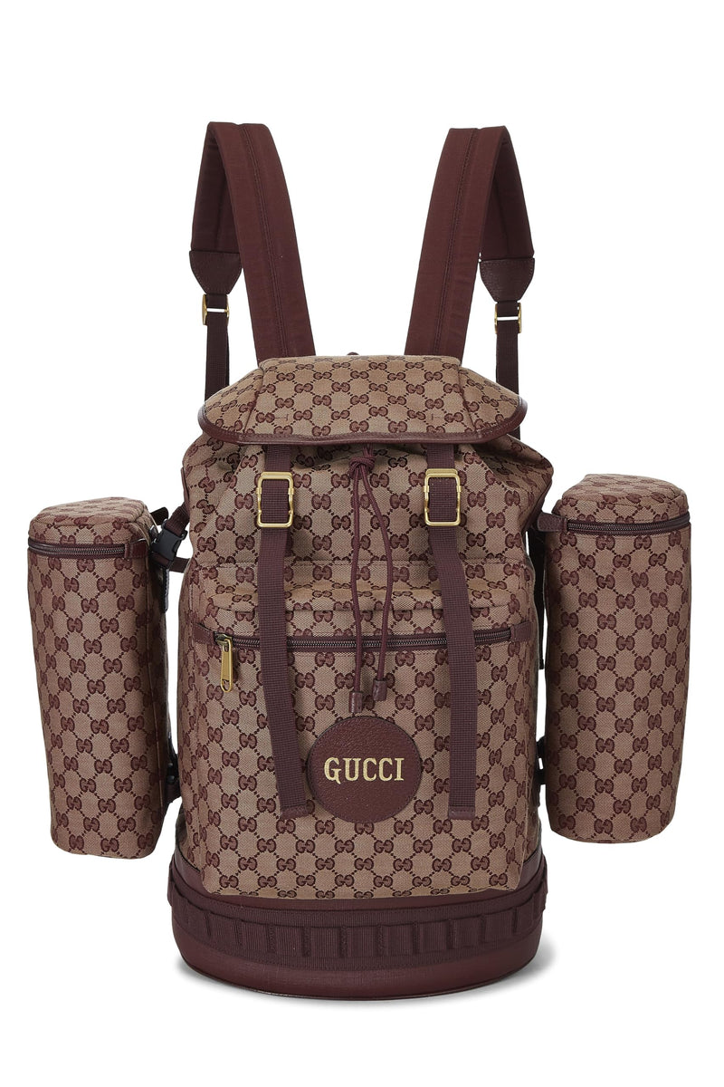 Gucci, Pre-Loved GG Canvas Alpina Trekking Backpack, Burgundy