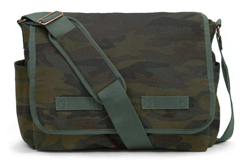 Sweetbriar Classic Vintage Messenger Bag - Original Heavyweight Cotton Canvas Shoulder Bag with Upgraded Features
