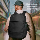 Incase Crosstown Backpack – 20L Everyday Laptop Backpack for Work, Travel – 16" Faux Fur Laptop Sleeve, External Front Pocket, Water Bottle Pockets, Travel Pass Through - Black