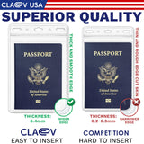 Claev Flexible and Tear Resistant Vertical 4x6 Passport & Card Holders (4x6 Extra Large (XXL), 250 Pack), Clear Zipperless ID Plastic Name Card Badge Holders for Travel, Conferences, Conventions