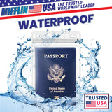 Mifflin-USA Passport & Card Holders (Clear, 4x6 inch, 10 Pack), Extra Large (XXL) ID Name Badge Holder, Waterproof Vertical Plastic Card Holders