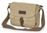 GOOTIUM Canvas Messenger Bag - Vintage Crossbody Shoulder Bag Military Satchel, Khaki