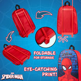 Marvel Spiderman Kids Suitcase, Foldable Trolley Bag 15.35”x 10.63” x 3.94”