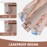 9oz Small Water Bottles with Straw, Mini Water Bottle with One - Hand Open Design, Leak - Proof Locking Lid for Hot&Cold Drinks, Small Travel Water Bottle - 100% Leakproof for School, Travel...(Mocha)