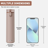 9oz Small Water Bottles with Straw, Mini Water Bottle with One - Hand Open Design, Leak - Proof Locking Lid for Hot&Cold Drinks, Small Travel Water Bottle - 100% Leakproof for School, Travel...(Mocha)