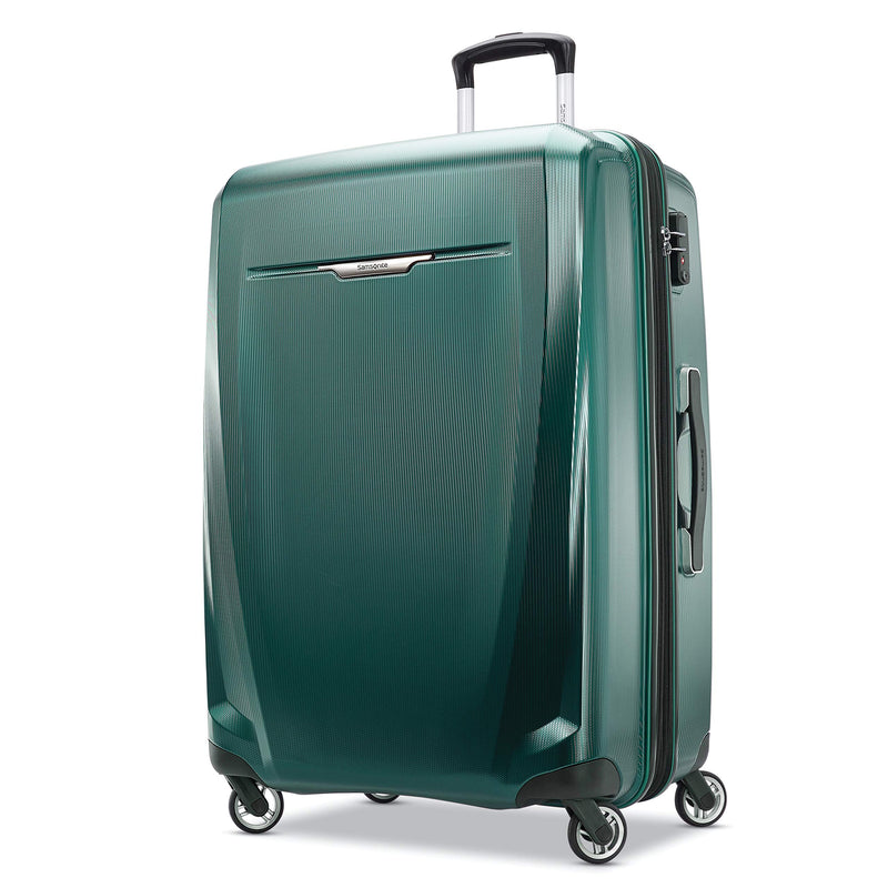 Samsonite Winfield 3 DLX Hardside Expandable Luggage with Spinners, Checked-Large 28-Inch, Emerald
