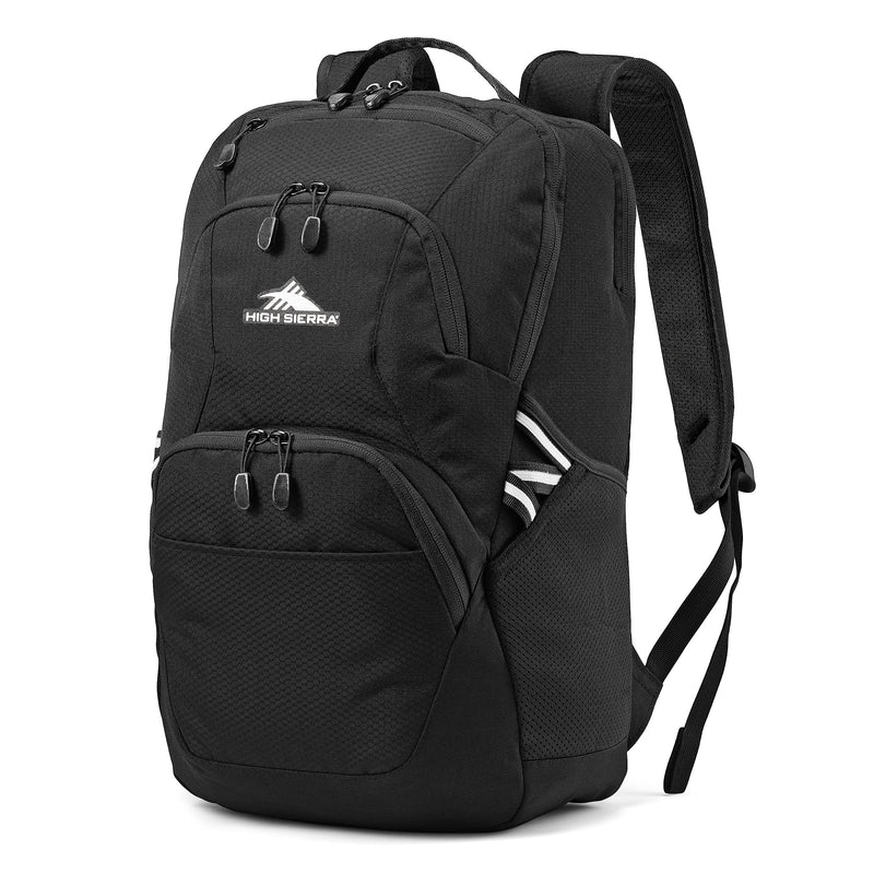 High Sierra Swoop Backpack with Laptop Pocket + Tablet Sleeve, Fits most 17” Laptops, 30L, Black | Backpacks4Less