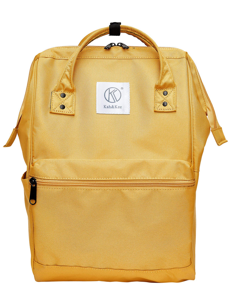 Kah&Kee Polyester Travel Backpack Functional Anti-theft School Laptop for Women Men (Yellow, Medium)