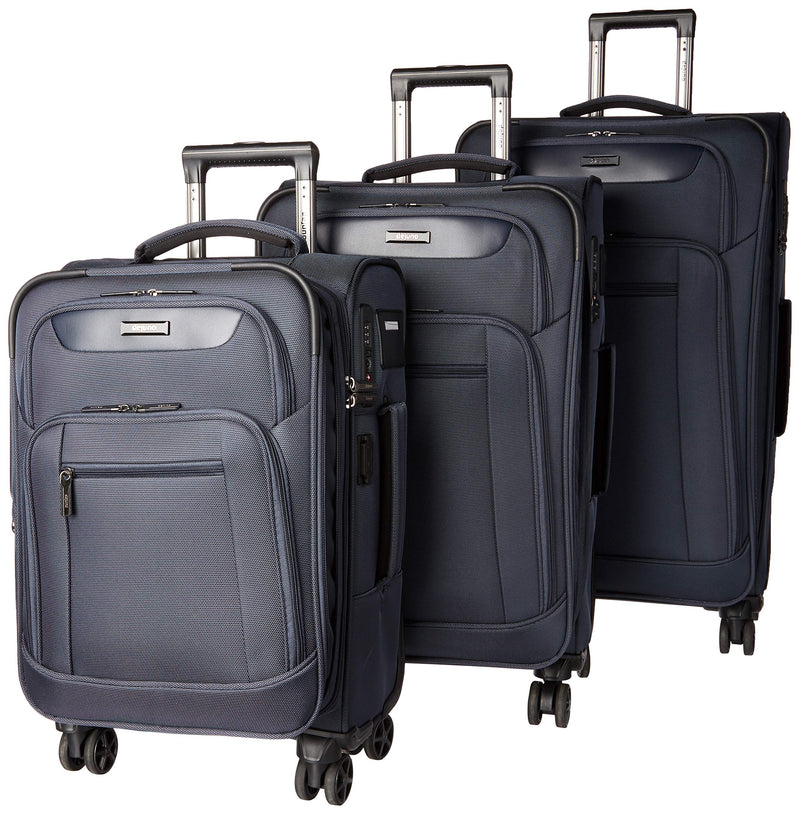 Dejuno Executive 3-Piece Spinner Luggage Set With USB Port - Navy