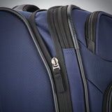 American Tourister Zoom Softside Luggage with Spinner Wheels (Navy, Checked-Medium 25-Inch)