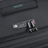 DELSEY PARIS Helium DLX Softside Expandable Luggage with Spinner Wheels, Black, Checked-Medium 25 Inch