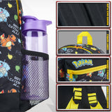 Pokemon Backpack for Kids Teens Boys Girls, Pikachu Anime Backpacks, Bag for Daycare Sports Vacation Travel, School Gift (Black AOP)