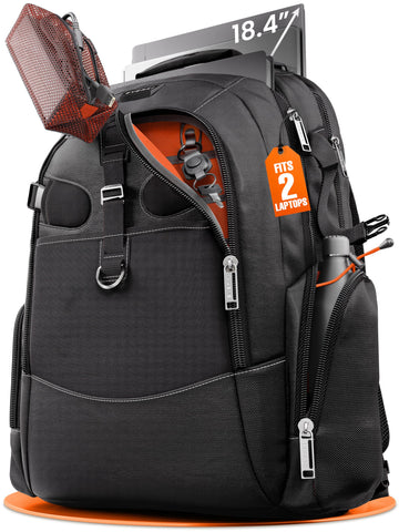 EVERKI Business 120 Pro 2 Laptop Backpack 40L W/Rain Cover Mesh Accessories Pouch & Quick Release Magnetic Keychain-2 Travel Laptop Compartments Fit Up To 18.4"RFID Pocket Patented Corner Protection