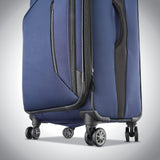 American Tourister Zoom Softside Luggage with Spinner Wheels (Navy, Checked-Medium 25-Inch)