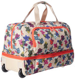 Vera Bradley Women's Lighten Up Wheeled Duffle Carry-on Luggage, Falling Flowers Neutral, One Size