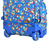 Olympia U.S.A. Melody 19" Rolling Backpack, Blue Flower