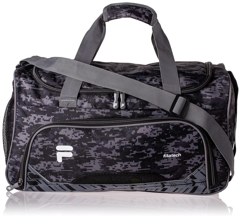 Fila Source Sm Travel Gym Sport Duffel Bag, Black Digi Camo, One Size