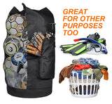 Fitdom Heavy Duty XL Soccer Mesh Equipment Ball Bag w/Adjustable Shoulder Strap Design for Coach. with an Over-Sized Front Pocket for Sporting Accessories. Best for All Outdoor & Water Gears