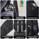 MOZETO Laptop Lunch Backpack for Men, Tactical Inspired Utility Anti-Theft Work Bag with Cooler Compartment Lunchbox (Black, 17 Inch)