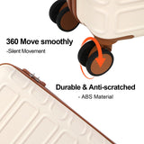 AAIVV 4 Piece Luggage Set Expandable ABS Travel Suitcase Set TSA Lock Hardshell Durable Lightweight Traveling Luggage Sets Gift for Back to School (OFF White, 28in26in20in13in)
