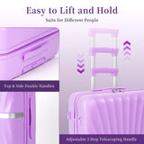 AAIVV Luggage 4 Piece Set Suitcase with TSA, Airline - Approved Hard Shell Expandable Double Spinner Rolling Wheels Suitcases for Lightweight Travel (Lavender, 28in26in20in13in)