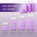 AAIVV Luggage 4 Piece Set Suitcase with TSA, Airline - Approved Hard Shell Expandable Double Spinner Rolling Wheels Suitcases for Lightweight Travel (Lavender, 28in26in20in13in)