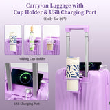 AAIVV Luggage 4 Piece Set Suitcase with TSA, Airline - Approved Hard Shell Expandable Double Spinner Rolling Wheels Suitcases for Lightweight Travel (Lavender, 28in26in20in13in)