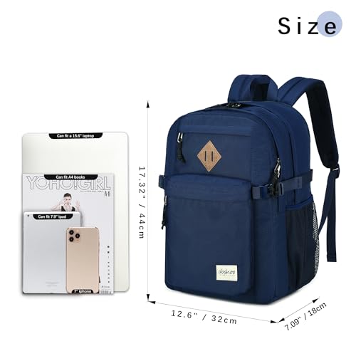 abshoo 32L Backpack for School College Bookbag Middle High School Backpacks Casual Daypack Travel Backpack (Navy)